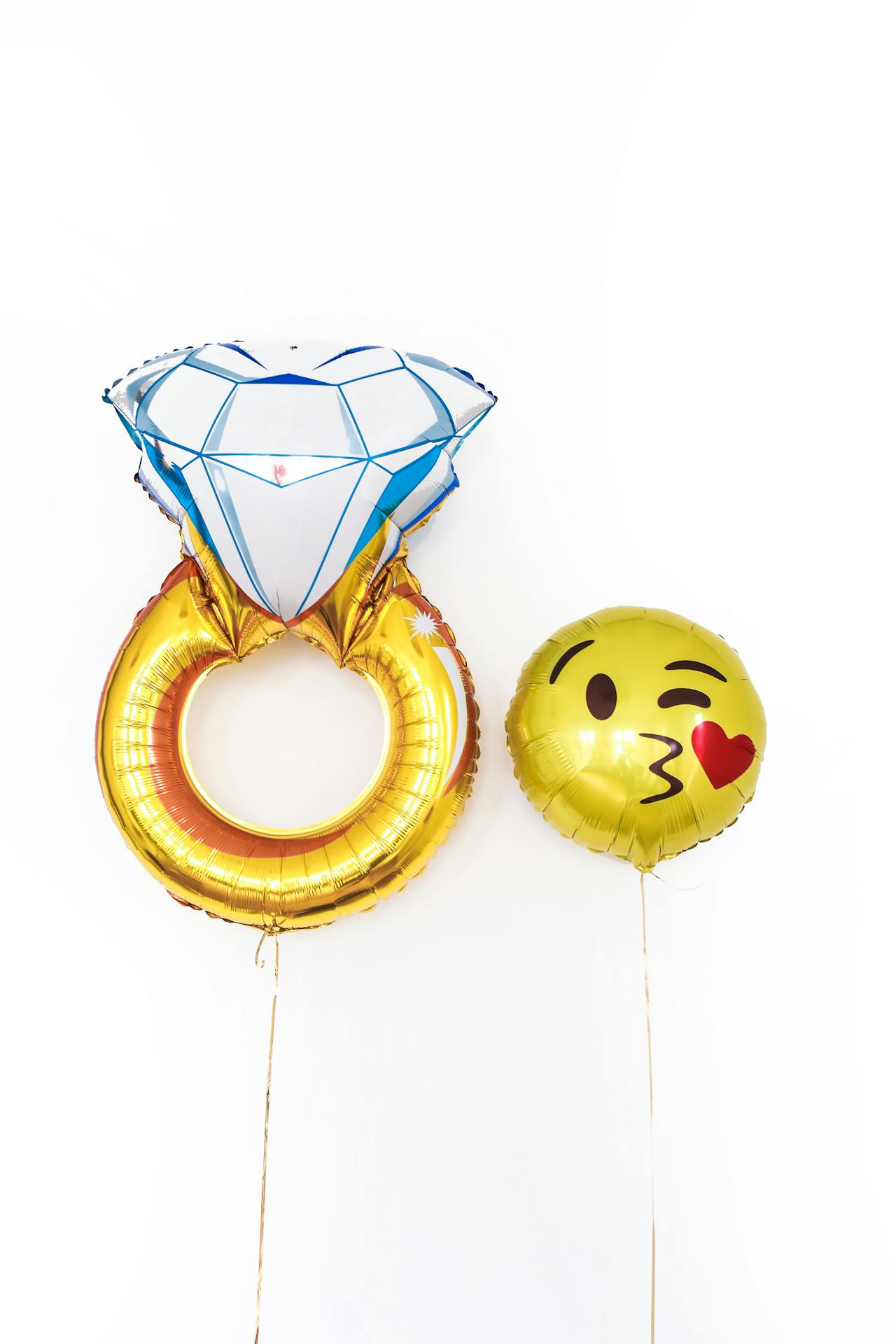 Creative balloons of different shapes in studio